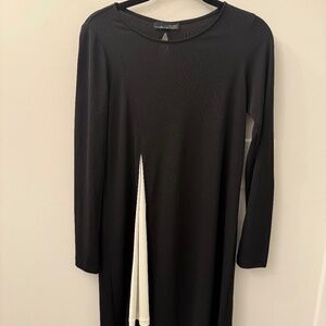 Black A Line Dress w/ white inlay